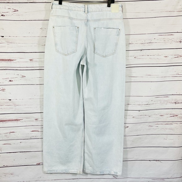 Zara Women’s High Rise Wide Leg Jeans Blue Size 10 - Picture 2 of 10